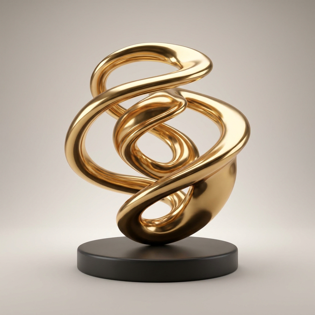 Sculpture Spirale — Or Liquide 3D