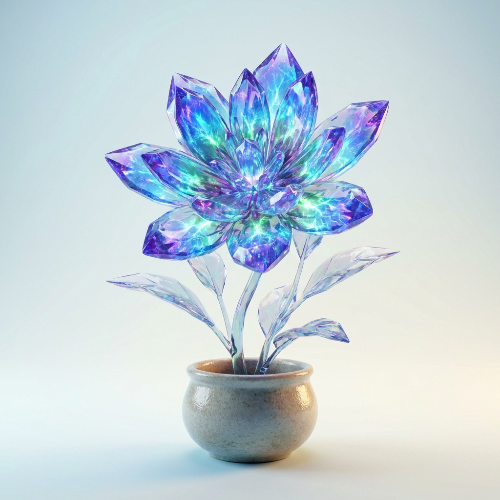 Fleur Exotique Cristalline — Végétal 3D