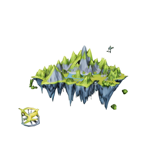 Carte des Îles Flottantes — Relief 3D