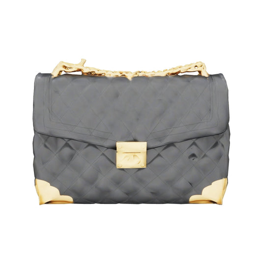 Sac à Main Matelassé — Cuir & Or 3D